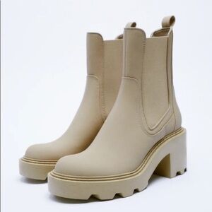 Zara Tan Ankle Boots